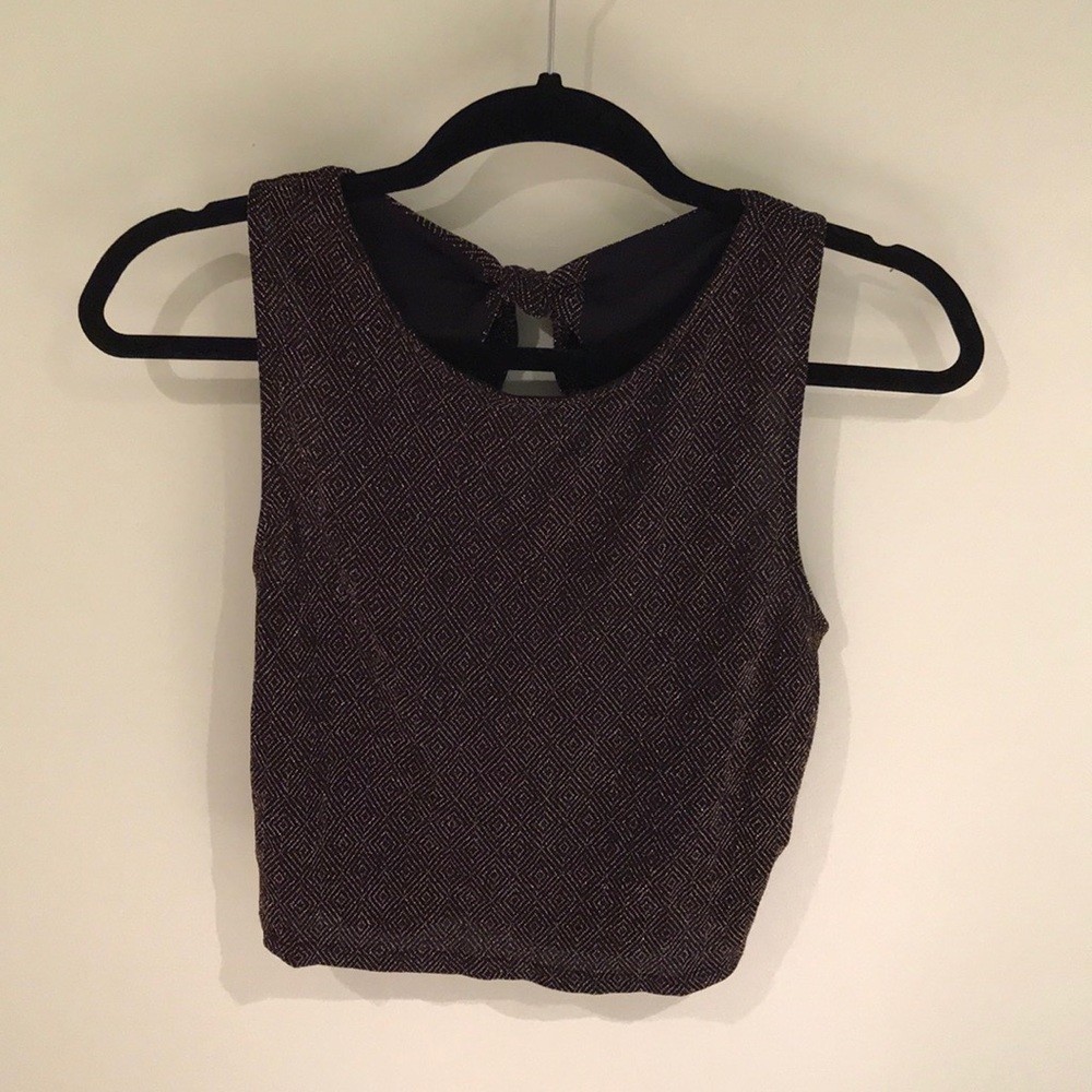 Gold and black crop top